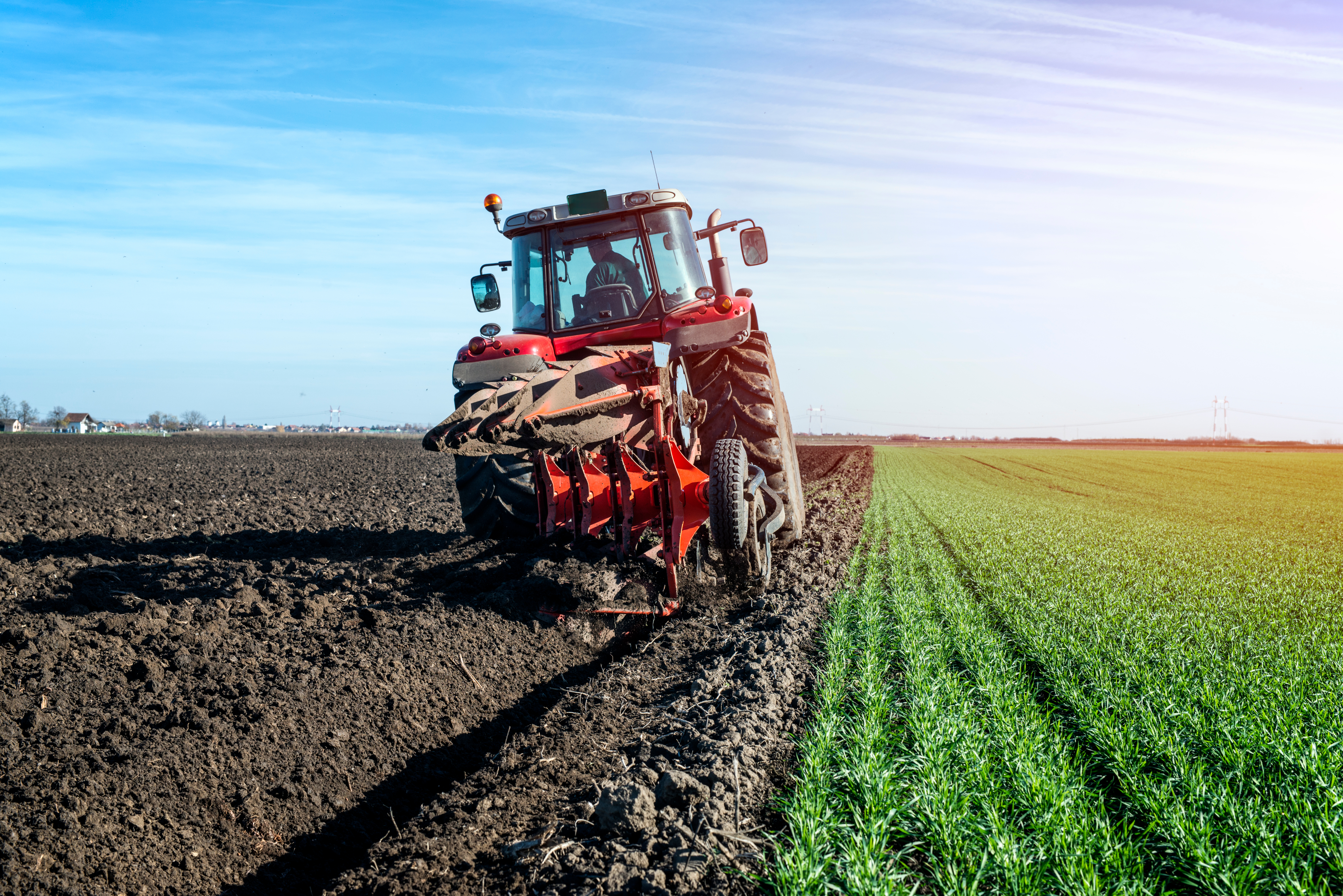 Tractor in field