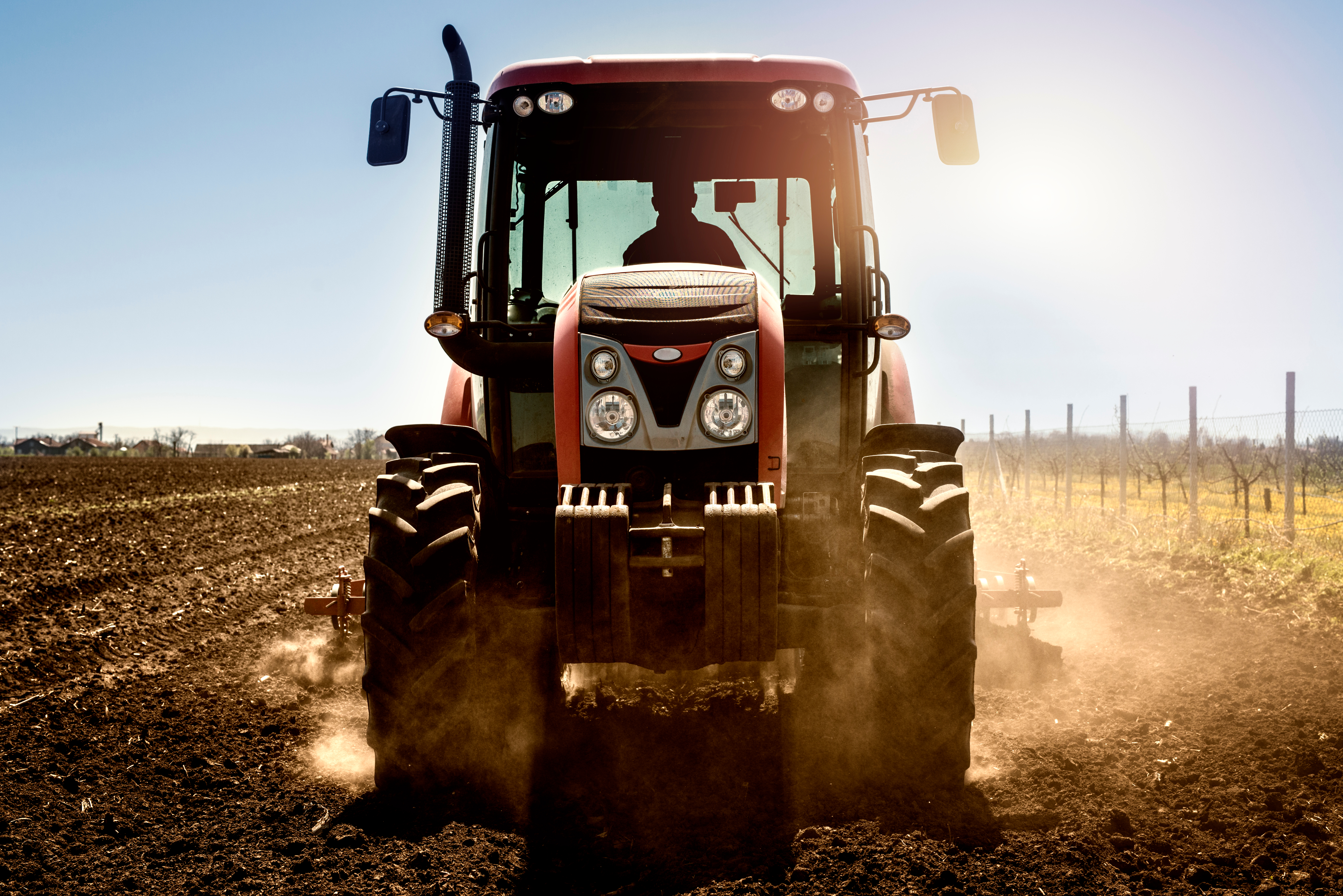 Tractor in operation